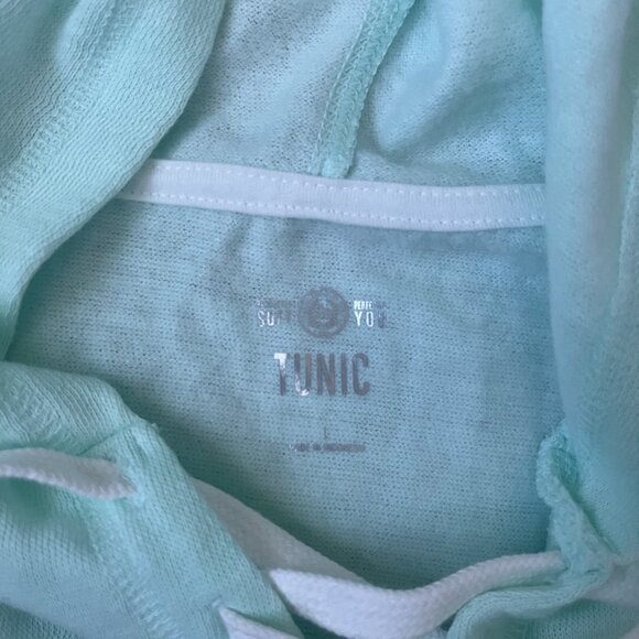 NWT Lace-Up Hoodie Tunic Mint Green SO by Kohls Size L - Picture 4 of 8